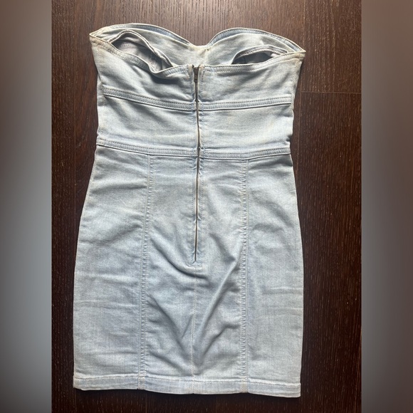 TopShop Europe Vintage Strapless Denim Dress US4 - Picture 9 of 14